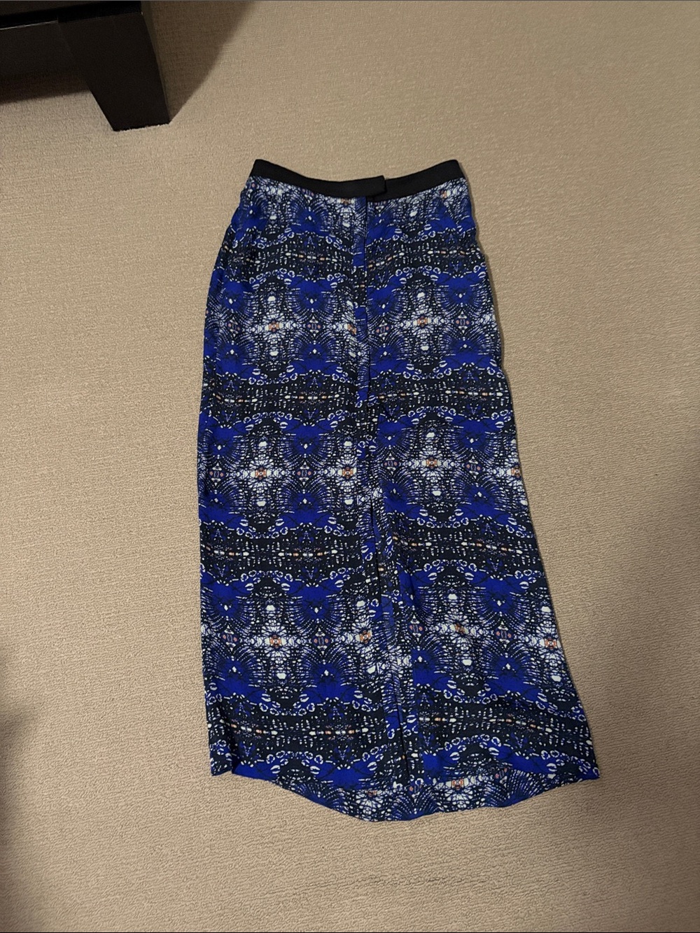 A.L.C. Blue and Black Patterned Maxi Skirt